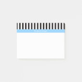 Post-it® Black White Stripe Sky Blue Nom Monogramme (Devant)
