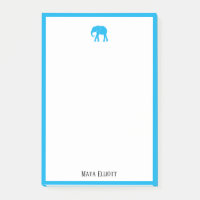 Blanc avec ciel bleu brillant Eléphant & Bordure +