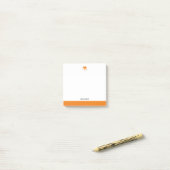 Post-it® Blanc avec Eléphant orange brillant & Bordure + No (Sur un bureau)