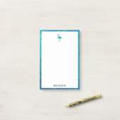 Post-it® Blanc avec Flamant rose de Parties scintillant Tur (Sur un bureau)