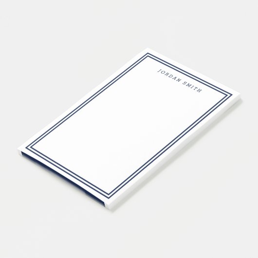 Post-it® Blanc avec moderne classique Double Marine Bleu Fr (Incliné)