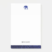 Post-it® Blanc avec Parties scintillant Blue Faux Elephant  (Devant)