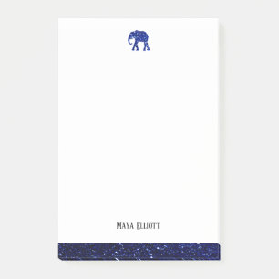 Post-it® Blanc avec Parties scintillant Blue Faux Elephant 