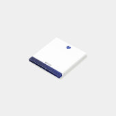 Post-it® Blanc avec Parties scintillant Faux Bleu Coeur & B (Incliné)