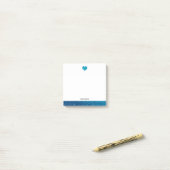 Post-it® Blanc avec Parties scintillant Turquoise Faux Coeu (Sur un bureau)