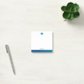 Post-it® Blanc avec Parties scintillant Turquoise Faux Coeu (Bureau)
