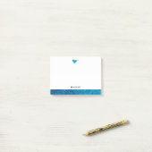 Post-it® Blanc avec Parties scintillant Turquoise Faux Oise (Sur un bureau)
