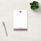 Post-it® Blanc avec Rose Gold Faux Parties scintillant Coeu (Bureau)