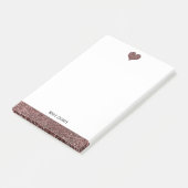 Post-it® Blanc avec Rose Gold Faux Parties scintillant Coeu (Incliné)