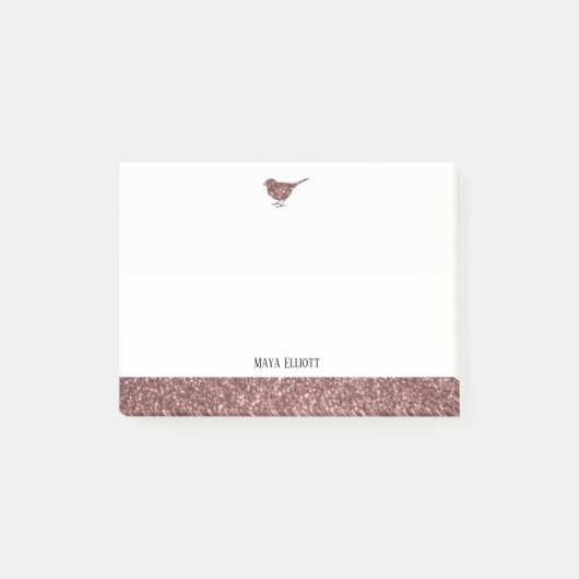 Post-it® Blanc avec Rose Gold Faux Parties scintillant Oise (Devant)