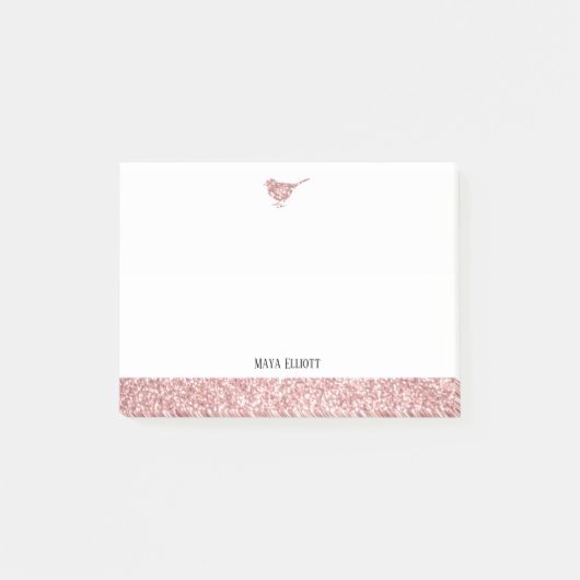 Post-it® Blanc avec Rose Gold Faux Parties scintillant Oise (Devant)
