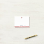 Post-it® Blanc avec Rose Gold Faux Parties scintillant Oise (Sur un bureau)