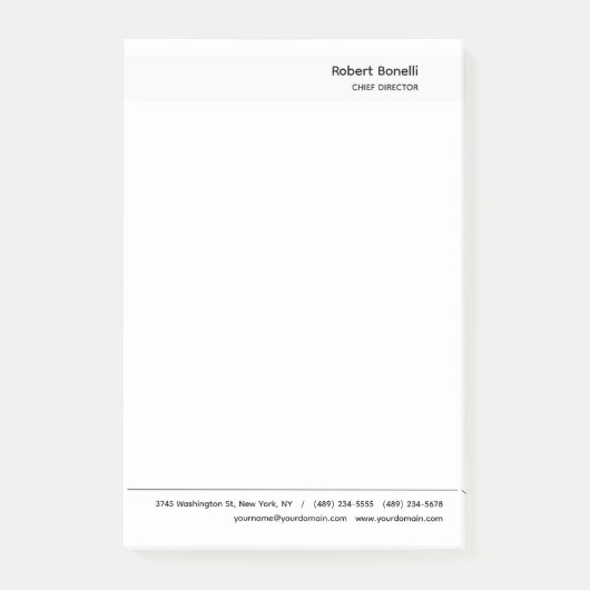 Post-it® Blanc clair minimaliste moderne (Devant)
