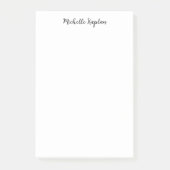 Post-it® Blanc clair Simple Nom moderne Modifier Calligraph (Devant)