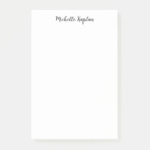 Post-it® Blanc clair Simple Nom moderne Modifier Calligraph