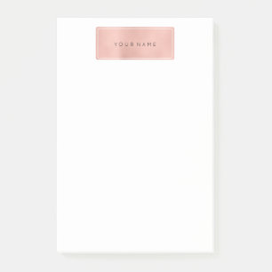 Post-it® Blanc de luxe de rectangle de poudre d'or de rose