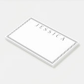 Post-it® Blanc et noir | Votre nom (Incliné)