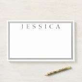 Post-it® Blanc et noir | Votre nom (Sur un bureau)