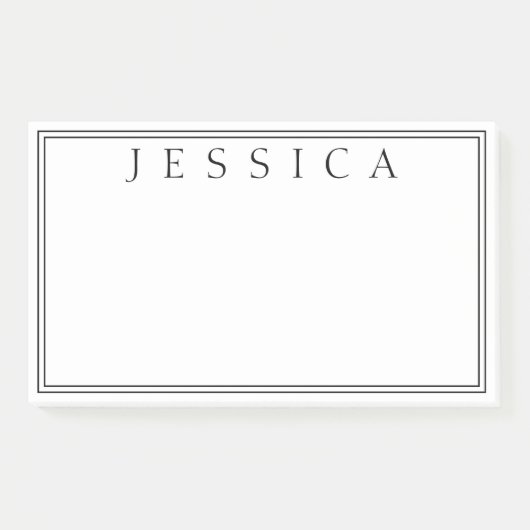 Post-it® Blanc et noir | Votre nom (Devant)