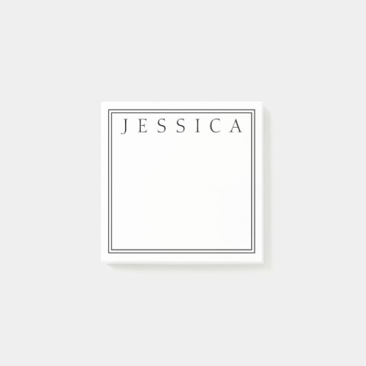 Post-it® Blanc et noir | Votre nom (Devant)