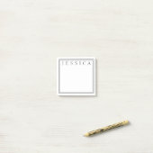 Post-it® Blanc et noir | Votre nom (Sur un bureau)