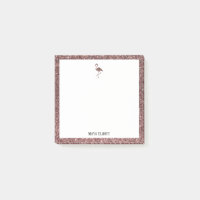 Blanc + Flamingo et Bordure en Paillettes Or Rose