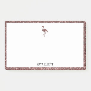 Post-it® Blanc + Flamingo et Bordure en Strass Rose Gold av