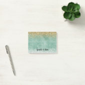 Post-it® Blanc Menthe Glam Or Paillettes (Bureau)