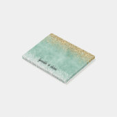 Post-it® Blanc Menthe Glam Or Paillettes (Incliné)