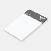 Post-it® Blanc Nettoyer Détails Caduceus Gris Médicale (Incliné)