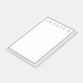 Post-it® Blanc & Noir | Votre Nom (Incliné)