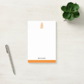 Post-it® Blanc & Orange Clair Ananas & Bordure, Nom (Bureau)