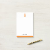 Post-it® Blanc & Orange Clair Ananas & Bordure, Nom (Sur un bureau)