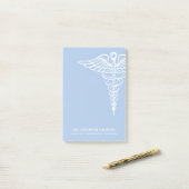 Post-it® Blanc personnalisé par bureau Médicale et bleu (Sur un bureau)
