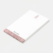 Post-it® Blanc + Rose Gold Faux Parties scintillant Ananas  (Incliné)