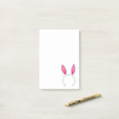 Post-it® Blanc rose mignon lapin de Pâques Oreilles Animal (Sur un bureau)