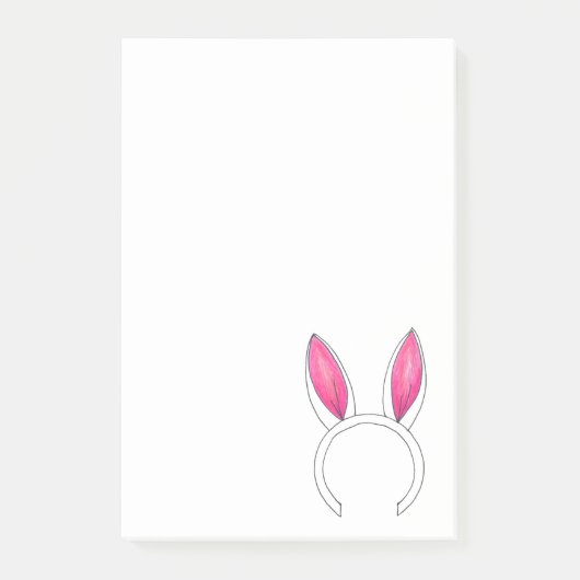Post-it® Blanc rose mignon lapin de Pâques Oreilles Animal (Devant)