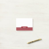 Post-it blanc simili cuir rouge de monogramme de (Sur un bureau)