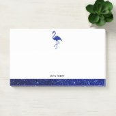 Post-it® Blanc sur Bleu Faux Parties scintillant Flamant ro (Bureau)