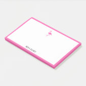 Post-it® Blanc sur Flamant rose rose vif et bordure avec no (Incliné)