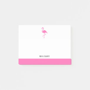 Post-it® Blanc sur Flamant rose rose vif et bordure avec no