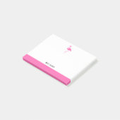Post-it® Blanc sur Flamant rose rose vif et bordure avec no (Incliné)