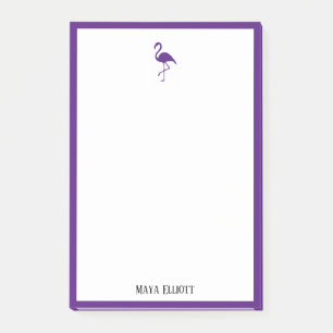 Post-it® Blanc sur Flamant rose violet clair et bordure ave
