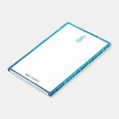 Post-it® Blanc sur la Parties scintillant Turquoise Faux An (Incliné)