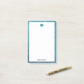 Post-it® Blanc sur la Parties scintillant Turquoise Faux Co (Sur un bureau)