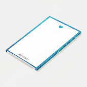 Post-it® Blanc sur la Parties scintillant Turquoise Faux Co (Incliné)