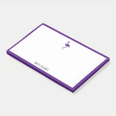 Post-it® Blanc sur le Flamant rose violet clair et la bordu (Incliné)