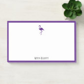 Post-it® Blanc sur le Flamant rose violet clair et la bordu (Bureau)