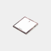 Post-it® Blanc sur marbre or Rose, Flamant rose & bordure, (Incliné)