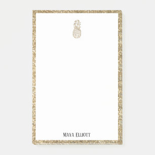 Post-it® Blanc sur Parties scintillant Gold Faux Ananas & B